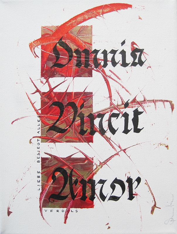 Omnia Vincit Amor, 2012, Gouache & Acryl on Canvas, 18x24cm
