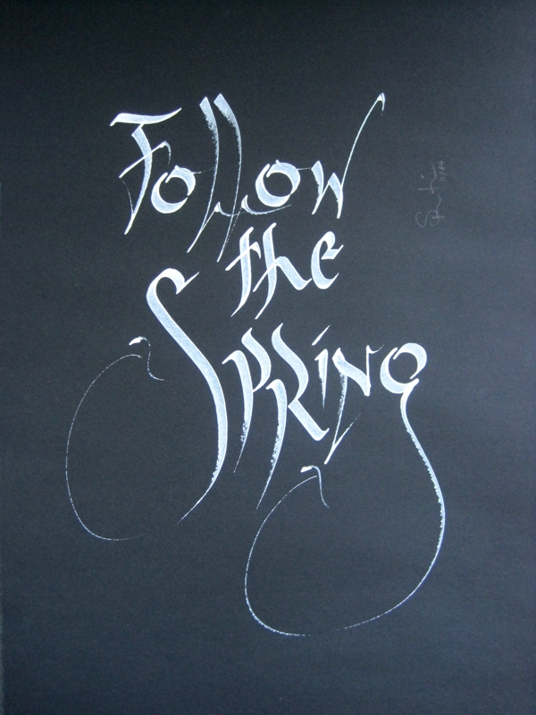 Kalligrafische Schmuckbilder: Follow the Spring